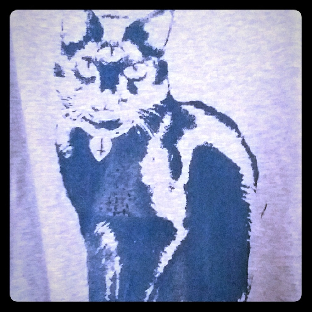 KITTYCAT screen printed cotton bodysuit(snap crotc